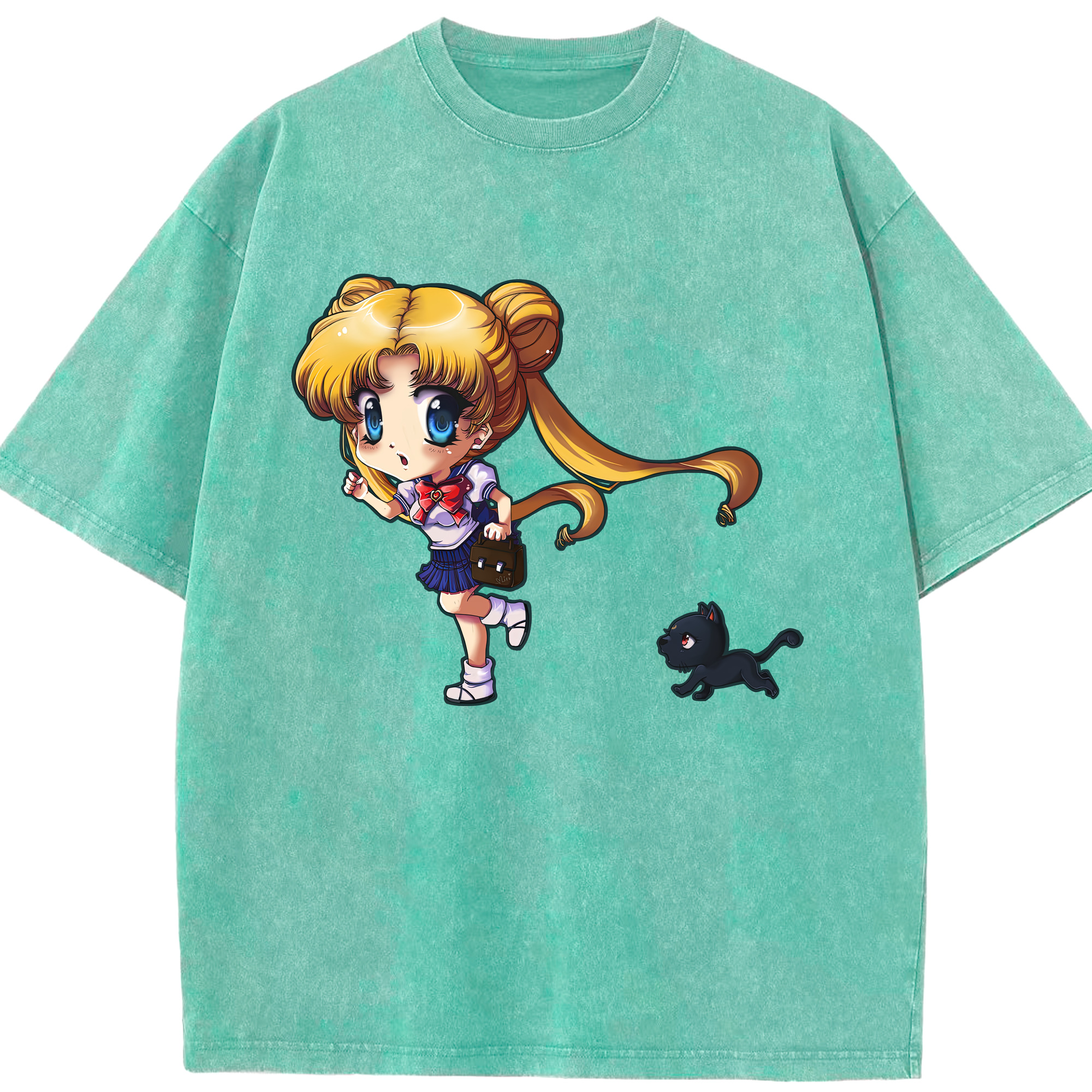 （画像用） 美少女戦士セーラームーン 愛野 美奈子 あいの みなこ Sailor Moon Aino Minako 綿100% ヴィンテージ風 半袖Tシャツ（フロントプリント）